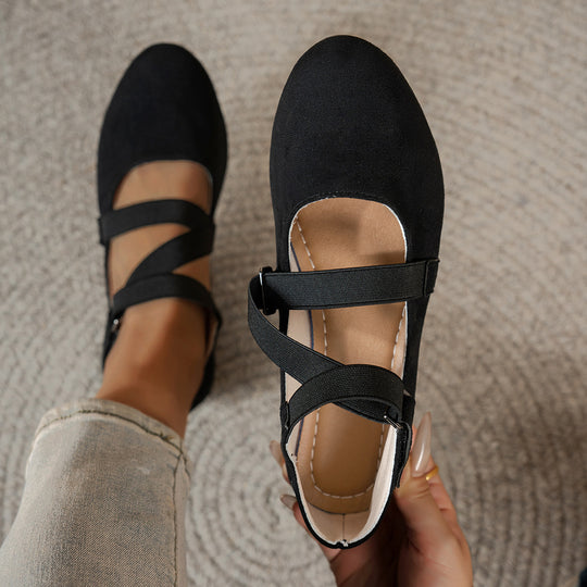 Damen elegante Wedges mit verstellbarem Riemendesign EB