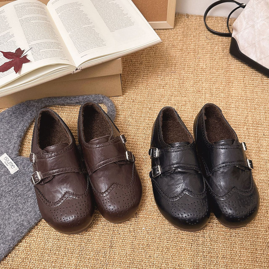 Damen elegante Schnürschuhe mit modischem Schnallenverschluss EB