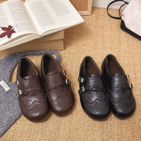 Damen elegante Schnürschuhe mit modischem Schnallenverschluss EB