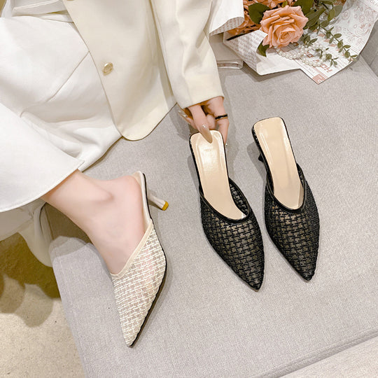 Damen Komfortable Mules mit elegantem Absatz EB