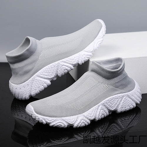 Damen Sportliche Knit Slip-On Sneakers mit rutschfester Sohle EB