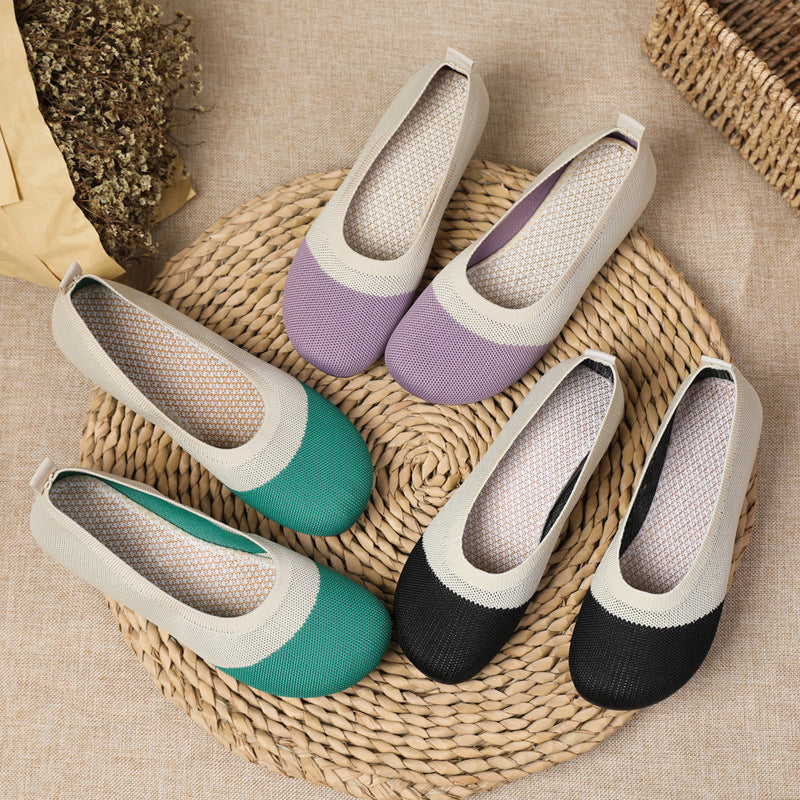 Damen Komfortable Ballerinas mit atmungsaktivem Obermaterial EB
