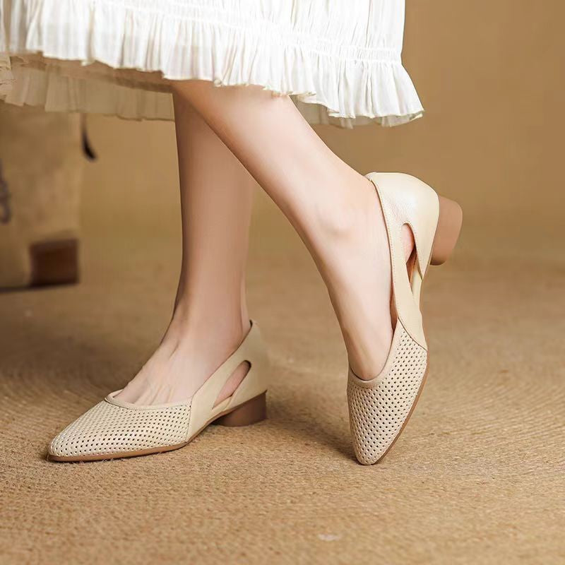 Damen elegante Ballerinas mit atmungsaktivem Lochdesign EB