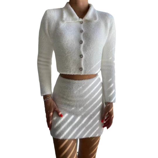Damen Set mit kurzem Cardigan und Minirock EB