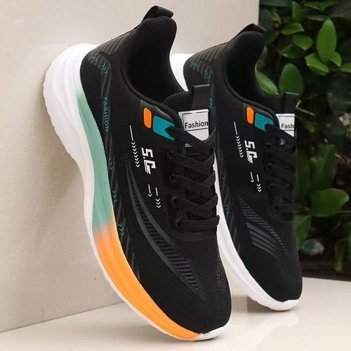 Damen Sportliche Laufschuhe mit atmungsaktiver Oberflächenstruktur und elastischer Dämpfung EB