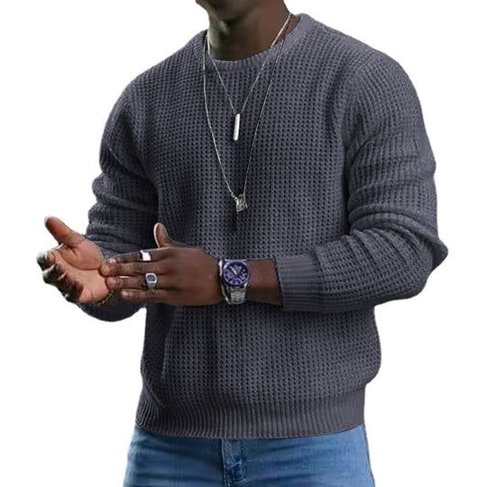 Herren stilvoller Strickpullover mit strukturiertem Design EB