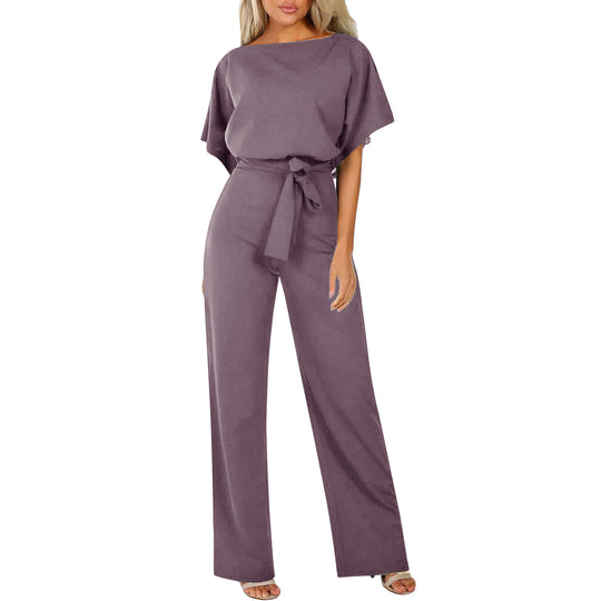 Damen elegantes Set bestehend aus fließender Bluse und weit geschnittenen Hosen EB