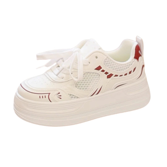 Damen Moderne Plateau-Sneaker mit metallic-Optik und dämpfender EVA-Zwischensohle EB
