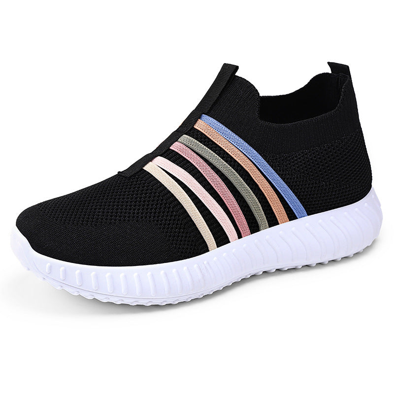 Damen Leichte und atmungsaktive Slip-On Sneakers mit elastischem Einsatz EB
