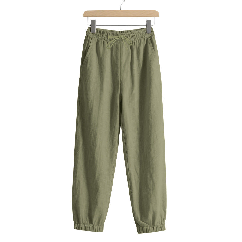 Damen lockere Freizeit-Hose mit elastischem Bund und verstellbarem Kordelzug EB