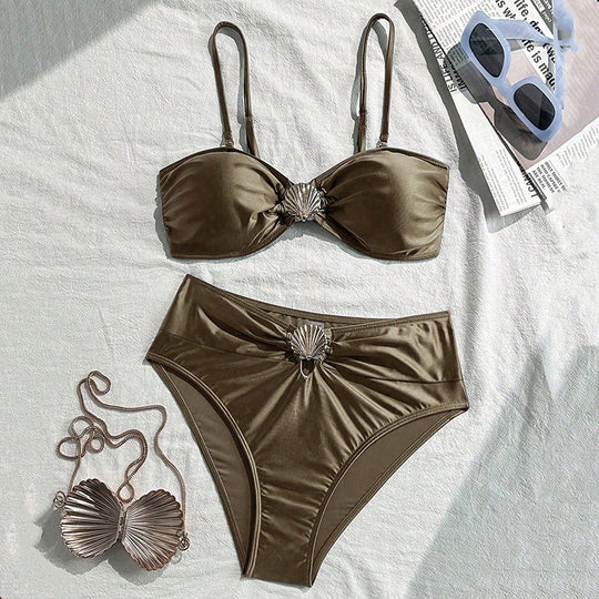 Damen Elegantes Bikini-Set mit modischem Muschel-Design EB