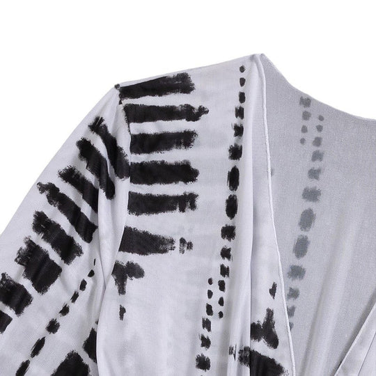 Damen Strandkleid mit tiefem V-Ausschnitt und verstellbaren Rüschendetails EB