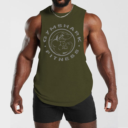 Herren nan ärmelloses Muskelshirt mit extra tiefen Armöffnungen und großem Logodruck EB