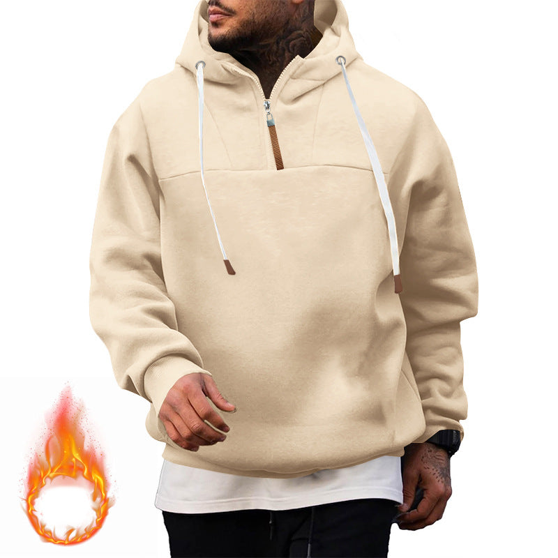 Herren Sport-Hoodie mit hohem Kragen und Reißverschluss EB