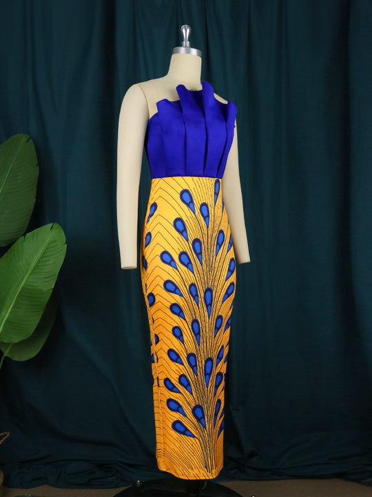 Damen figurbetontes Kleid mit extravaganten Muster EB