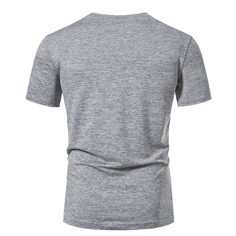 Herren Kurzarm-Henley-T-Shirt mit modischem Knopfdesign und atmungsaktiver Baumwollqualität EB