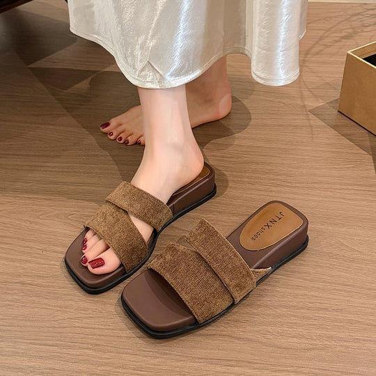 Damen Bequeme Strandpantoletten mit stilvollem Design und rutschfester Sohle EB