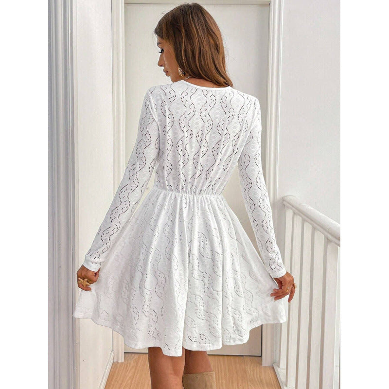 Damen Freizeitkleid mit dekorativer Spitzenverzierung EB