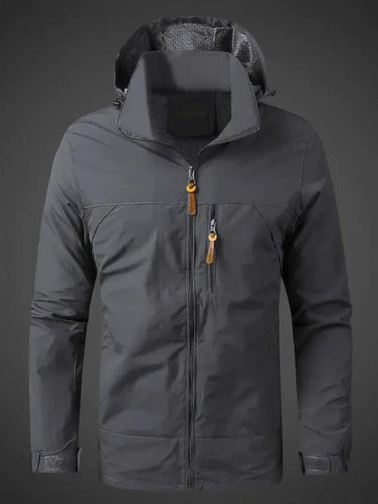 Herren Wetterfeste Funktionsjacke mit verstellbarer Kapuze EB