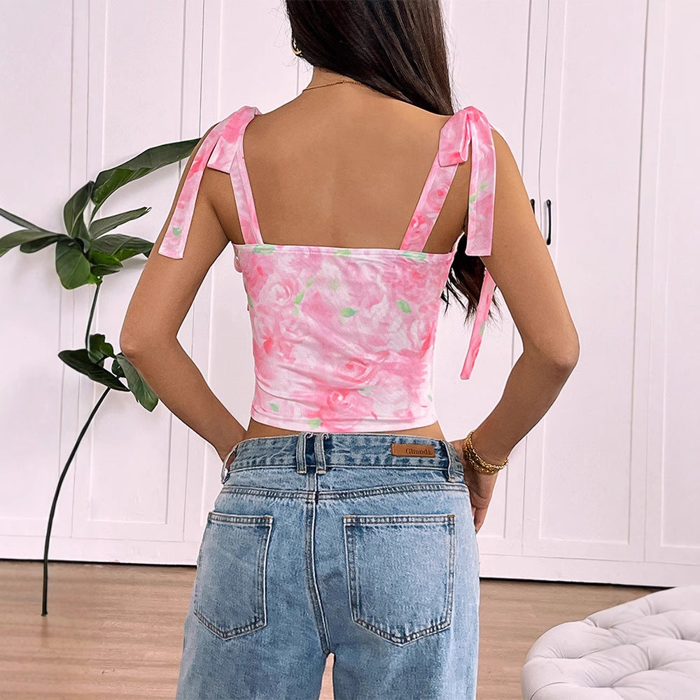 Damen Top mit verspielten Knoten und Drapierung EB