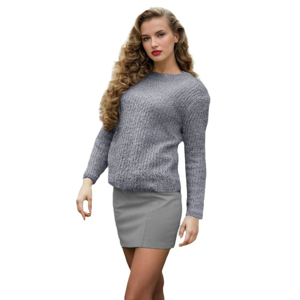 Damen Strickpullover mit lässigem Schnitt und weichem Material EB