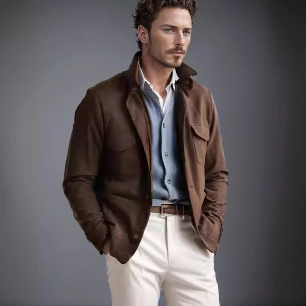 Herren praktische Jacke im schicken Utility-Stil mit hohen Kragen EB