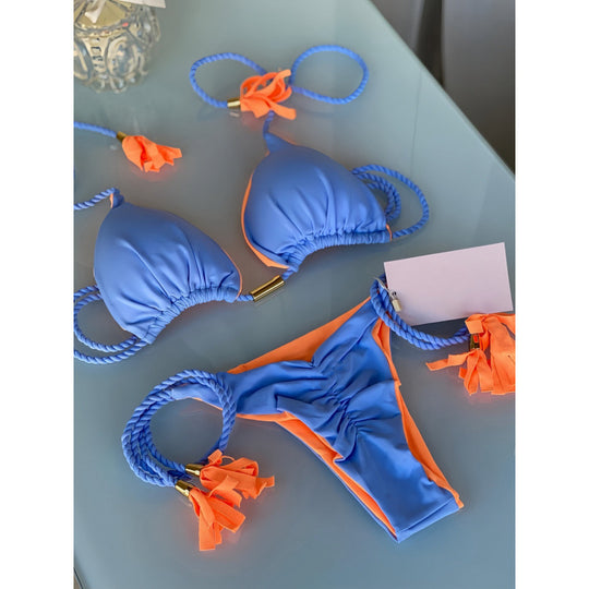 Damen Triangel-Bikini mit verspieltem Trockenband und eleganten Details EB