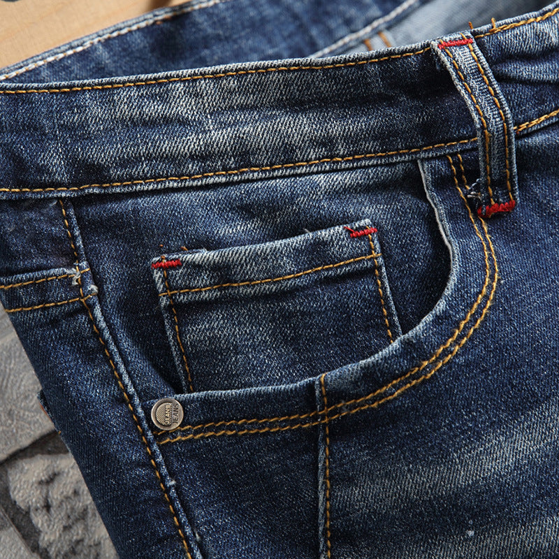 Herren Ripped Denim Jeans im urbanen Style EB