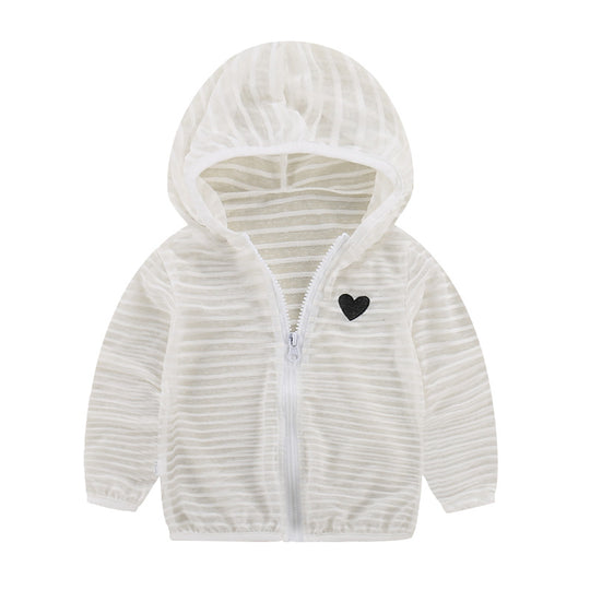 Unisex nan leichte gestreifte Kapuzenjacke mit Reißverschluss für Babys und Kleinkinder EB