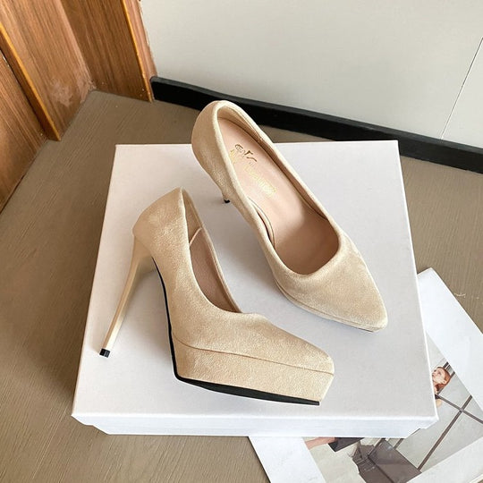 Damen elegante Pumps mit plateauförmiger Sohle EB