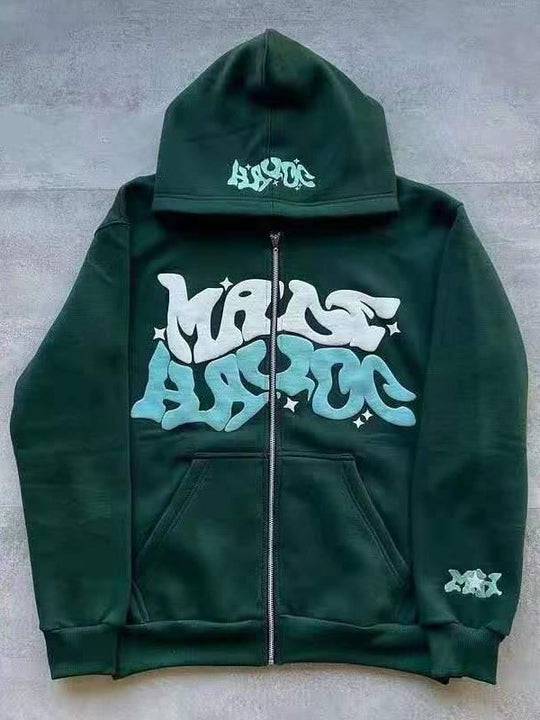 Damen sportliche Kapuzenjacke im urbanen Graffiti-Stil EB