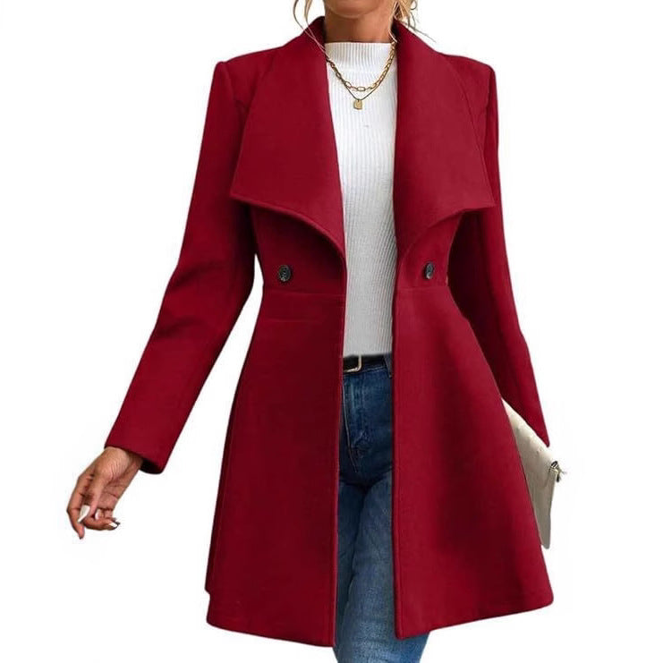 Damen schicke Übergangsjacke mit weitem Kragen EB