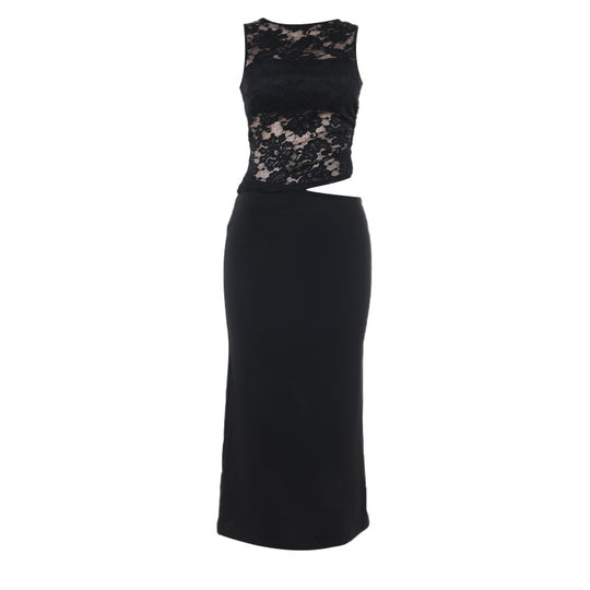 Damen Elegantes Spitzen-Maxi-Kleid mit figurformendem Design EB