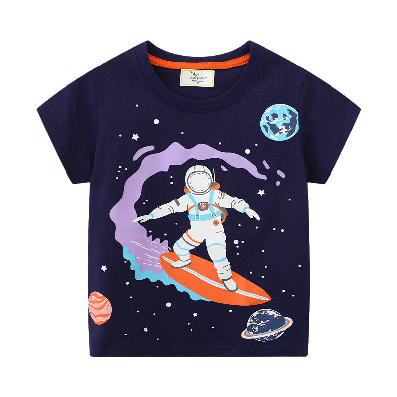 Jungen T-Shirt mit leuchtendem Weltraumdesign EB