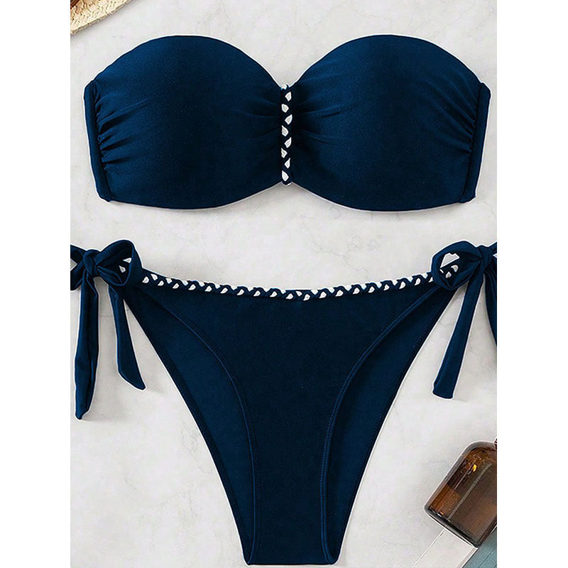 Damen Bandeau-Bikini mit elegantem Wickeldetail EB