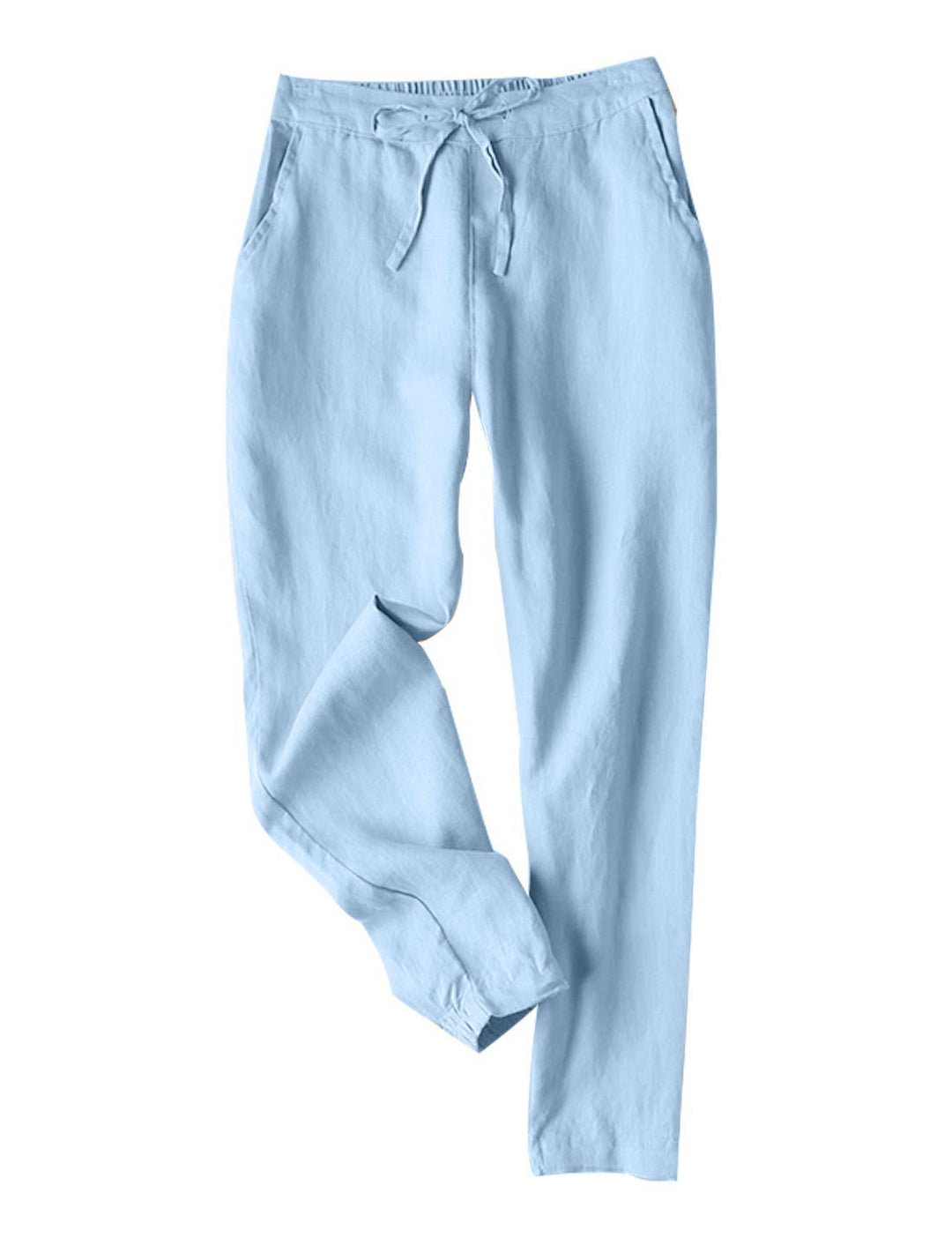 Damen Leichte Chinohose aus atmungsaktivem Leinenmix mit verstellbarem Bund EB