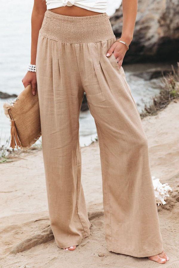 Damen weiter Sommerhose mit elastischem Bund EB