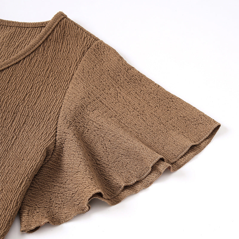 Damen Schickes V-Ausschnitt Kleid EB