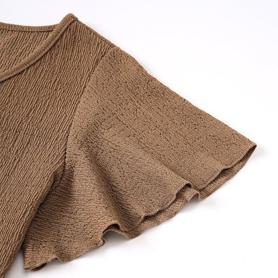Damen Schickes V-Ausschnitt Kleid EB