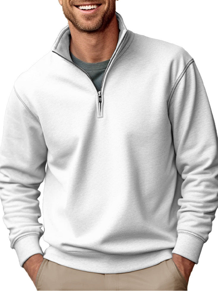 Herren nan Halbzip-Sweatshirt mit Stehkragen und weichem Fleece-Innenfutter EB