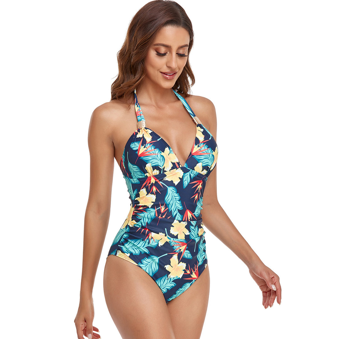 Damen Eleganter Hochgeschnittener Badeanzug EB