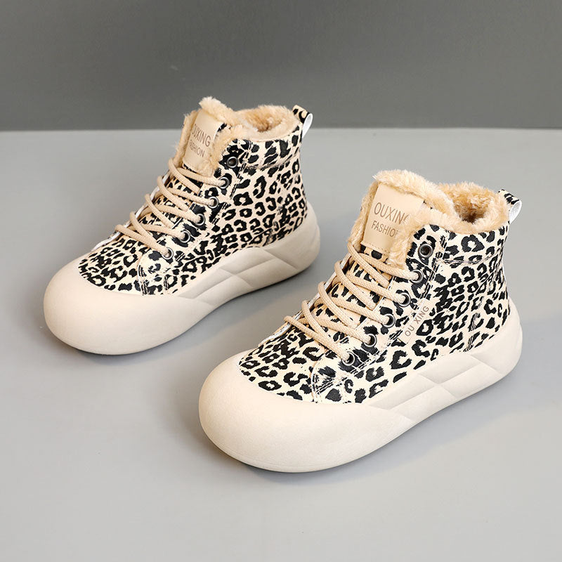 Damen modische High-Top Sneakers mit kuscheligem Innenfutter EB