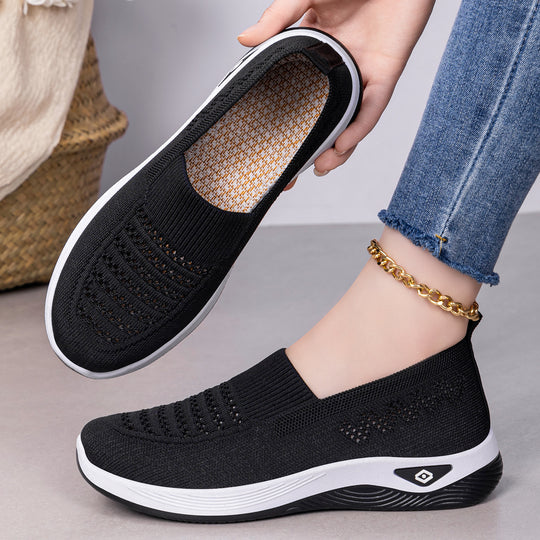 Damen Leichte Komfort-Sneaker mit atmungsaktiver Strickoberfläche EB