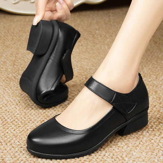 Damen Mary Jane Ballerinas mit verstellbarem Riemen und bequemem Fußbett EB