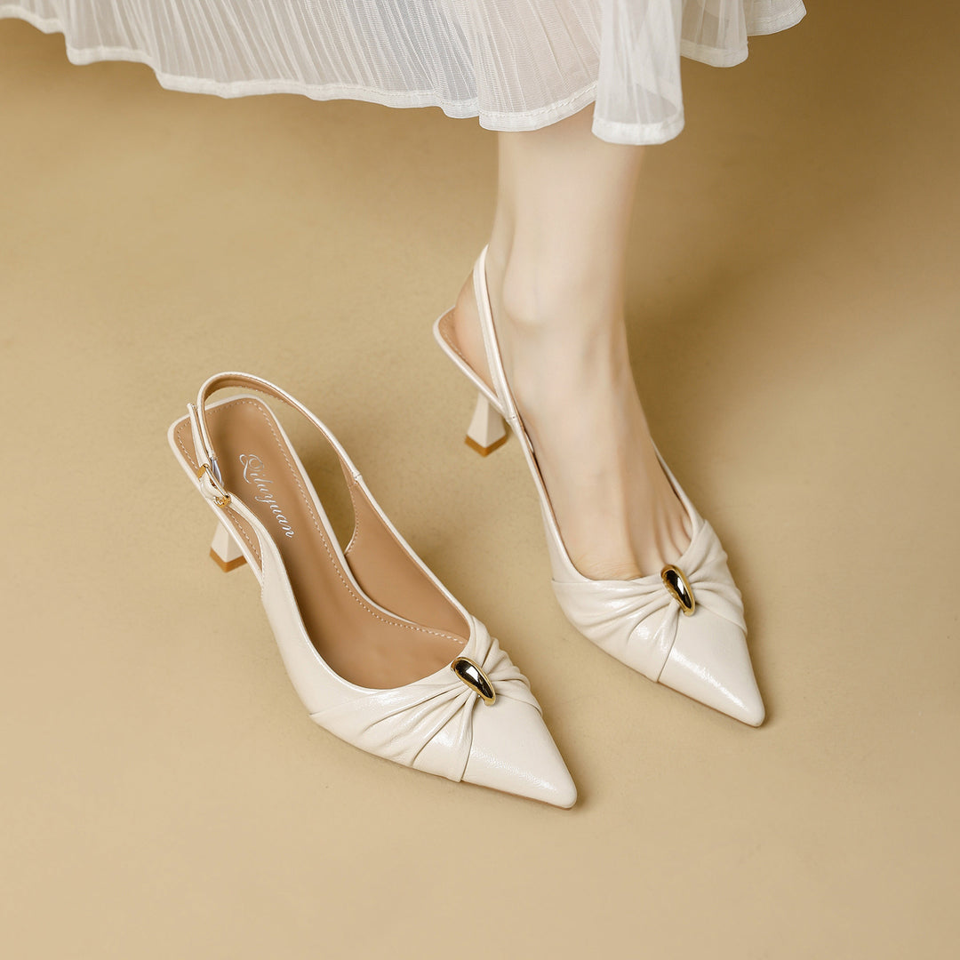 Damen elegante Slingback-Pumps mit modischem Schmuckelement EB