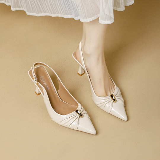 Damen elegante Slingback-Pumps mit modischem Schmuckelement EB