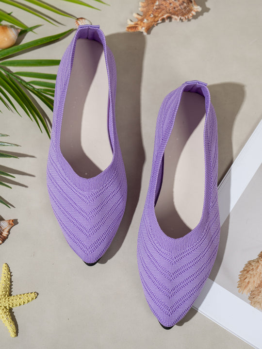 Damen Ballerinas aus atmungsaktivem Strickmaterial mit elegantem Schnitt EB