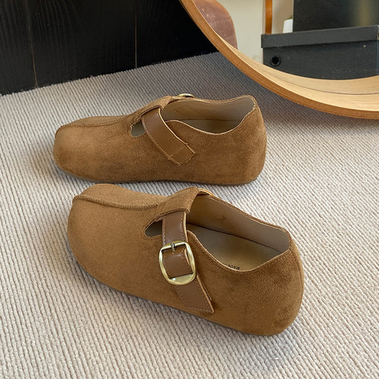 Damen bequeme Clogs mit verstellbarer Schnalle und weichem Obermaterial EB