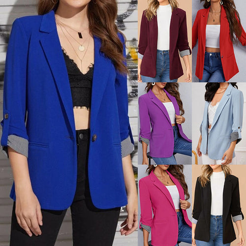 Damen Elegante Blazerjacke mit Kontrastdetails EB