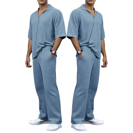 Herren elegantes Freizeit-Outfit aus weichem Strickmaterial mit lässigem Schnitt EB